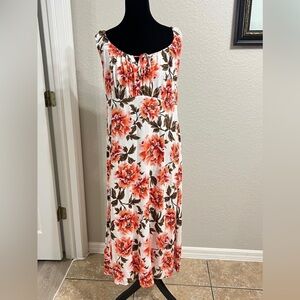 Old Navy Floral Maxi Dress in Orange and White caja 1